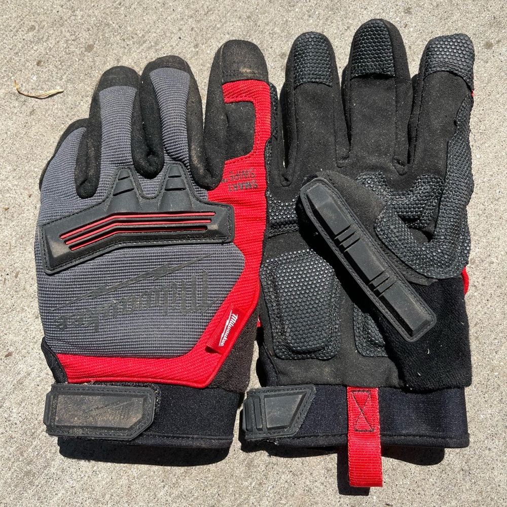 Milwaukee Impact Demolition Work Gloves (Black & Red) - Size Large